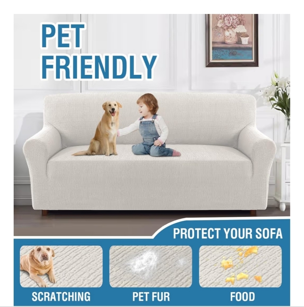 2 Cream Colored Sofa Covers In 1 Month Old Condition, Buy 1 Or Both